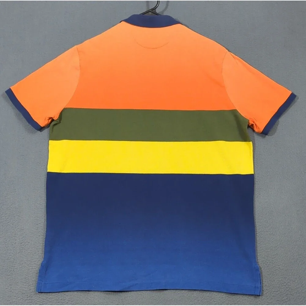 Polo Ralph Lauren Shirt Men's L Multicolor Ombre Classic Fit Short Sleeve Polo
